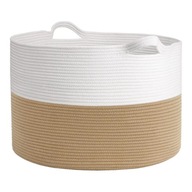 KOSZ BAWEŁNIANY UNIWERSALNY NA ZABAWKI PODUSZKI DO PRZECHOWYWANIA DUŻY XXL