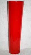 GIGA DUŻY WAZON WYSOKI CYLINDER TUBA BŁYSZCZĄCY CZERWONY ART DECO 60 cm