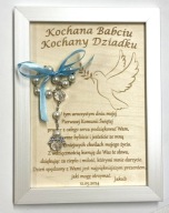 PODZIĘKOWANIE DLA BABCI I DZIADKA KOMUNIA CHRZEST BIAŁA RAMKA