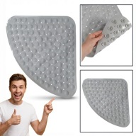 MATA ANTYPOŚLIZGOWA POD PRYSZNIC BRODZIK NAROŻNA GUMOWA MASUJĄCA SZARA