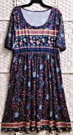 ŚLICZNA, SPRĘŻYSTA FOLKOWA SUKIENKA Z KIESZENIAMI ok 52/54 - NOWA