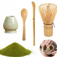 Matcha Box 4-częściowy zestaw do matchy Miotełka Łyżeczka Podstawka Matcha