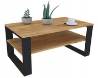 Stolik kawowy HWS Furniture prostokątny 95 x 58 x 50 cm dąb craft złoty