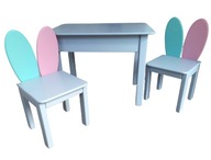 Stolik i 2 krzesełka drewniane 92-116