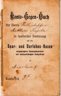Książeczka kontowa 1912–1920 – Miechowice, kredyt, podpisy, finanse, Śląsk