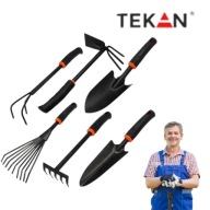 NARZĘDZIA OGRODOWE ZESTAW 2x ŁOPATKA MOTYKA KOPACZKA 2x GRABKI PAZURKI