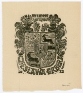 Jerzy Drużycki - Exlibris heraldyczny : Antiquis Czesława Erbera , 1973 r.