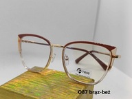 O87 Okulary zerówki z filtrem blue light;Złote-Brązowe