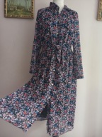 WŁOSKA SUKIENKA kwiatki szyfonowa rękaw pod.36/38