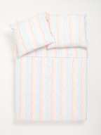 Komplet Pościeli 160x200 cm paski kolorowa 100% bawełna + 70x80 cm