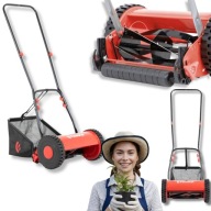 KOSIARKA RĘCZNA DO TRAWY BĘBNOWA Z KOSZEM REGULOWANA SOLIDNA WRZECIONOWA