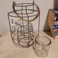 Lampion metalowy świecznik wazon salon WYPRZEDAŻ SKARBY