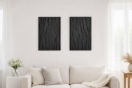 Drewniany obraz ażurowy – nowoczesna dekoracja ścienna, 48x68cm, 2 sztuki