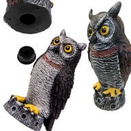SOWA ODSTRASZACZ PTAKÓW GOŁĘBI GRYZONI OGRODOWA FIGURKA 34,5CM REALISTYCZNA
