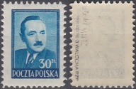 477** niebieski , pap. x2a , ZL 11 1/4 , gw.+opis Jerzy Walocha