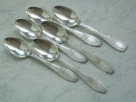 # Piękny posrebrzany komplet sześciu łyżeczek do kawy #