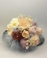 Flower Box Wieczne Kwiaty Prezent na Dzień Kobiet Welurowy Boho Handmade