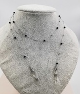 82807 Łańcuszek do okularów srebrna stal chirurgiczna koraliki