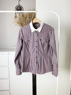 Granatowo-czerwona koszula damska Caramelo L elegancka, taliowana, premium