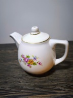 Porcelana czajniczek z przykrywką Cmielów 1 szt motyw roślinny PRL 70.XX