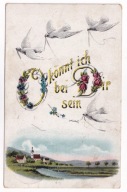 Wieś kościół Gołębie 1918r. Feldpost