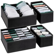 4 x ORGANIZER NA BIELIZNĘ SKARPETKI WKŁAD DO SZUFLADY SZAFY ZESTAW POJEMNIK