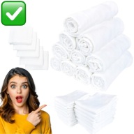 PIELUCHY TETROWE ZESTAW 10 szt. BIAŁE GŁADKIE 70x80cm BAWEŁNA 100% PLUMERI