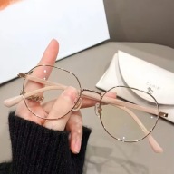 Okulary zerówki okrągłe złote damskie modne retro