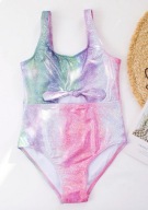 SUPER strój kąpielowy 128/134 błyszczący fiolet mix