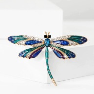 BROSZKA WAŻKA ZŁOTO MORSKA Z CYRKONIAMI