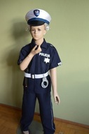Strój karnawałowy "POLSKI POLICJANT"Drogówka rozm.110-116 Produkt Polski.