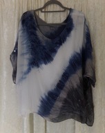 WŁOSKA BLUZKA TUNIKA Z TOPEM JEDWAB,CEKINY