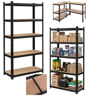 REGAŁ MAGAZYNOWY METALOWY 180X90X30 875KG GARAŻ PIWNICA WĄSKI MOCNY CZARNY