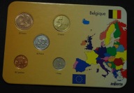 Belgia - zestaw - przegląd nominałów - 5 monet ( Belgique )