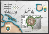 HISZPANIA - plan cytadeli w Pampelunie - wystawa 1988 ** Mi B-32 (2027)
