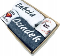 DUŻY PREZENT DLA DZIADKÓW BABCI DZIADKA ZESTAW RĘCZNIK KUBEK BABCIA DZIADEK