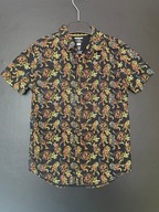 5 Koszula F&F bawełna ciemny granat kolorowe dinozaury 9 lat 134 cm