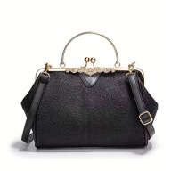 TOREBKA MALOWANE KRAWĘDZIE BIGIEL MODNA ELEGANCKA CZARNA ZŁOCONA STYL