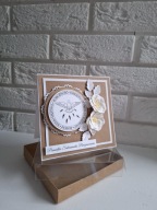 Kartka w pudełku pamiątka bierzmowanie ręcznie robiona