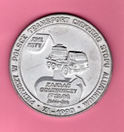 PIERWSZY TRANSPORT CIEKŁEGO ALUMINIUM - MEDAL PAMIĄTKOWY Z 1990 R.