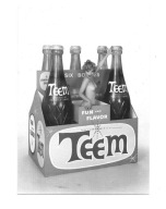 Pocztówka - Napój Teem w sześciopaku i modelka ...