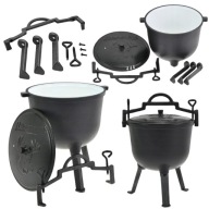 PALENISKO KOCIOŁEK ŻELIWNY 11L MYŚLIWSKI NA OGNISKO STOJAK