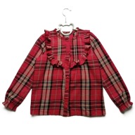 LITTLE KIDS PEPCO bluzka trapezowa w kratkę falbanki 128 cm