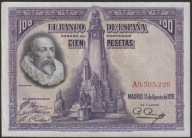 Hiszpania 100 peset 1928 - A9 - Miguel Cervantes
