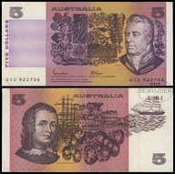 BNA - AUSTRALIA 5 Dolarów Dollars 1985 QCU # P44e t2 # VF+