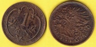 AUSTRIA 1 Heller 1893 r.