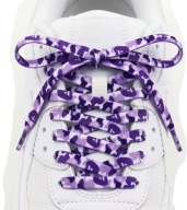 Modne Sznurówki Purple ABC CAMO |Styl Streetwear Custom Kamuflaż Wzór Małpa