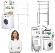 PÓŁKA REGAŁ ŁAZIENKOWY NAD PRALKĘ STOJĄCY BIAŁY WYSOKI ORGANIZER 3 poziomy