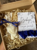 Zestaw BOX- podziękowania dla gości wieczór panieński świeca scrunchy gumka
