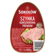Puszka konserwa szynka konserwowa Premium Sokołów 455g.